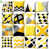 Yellow Black Geometric Pattern Square Cushion Cover Pillow Case 45x45cm