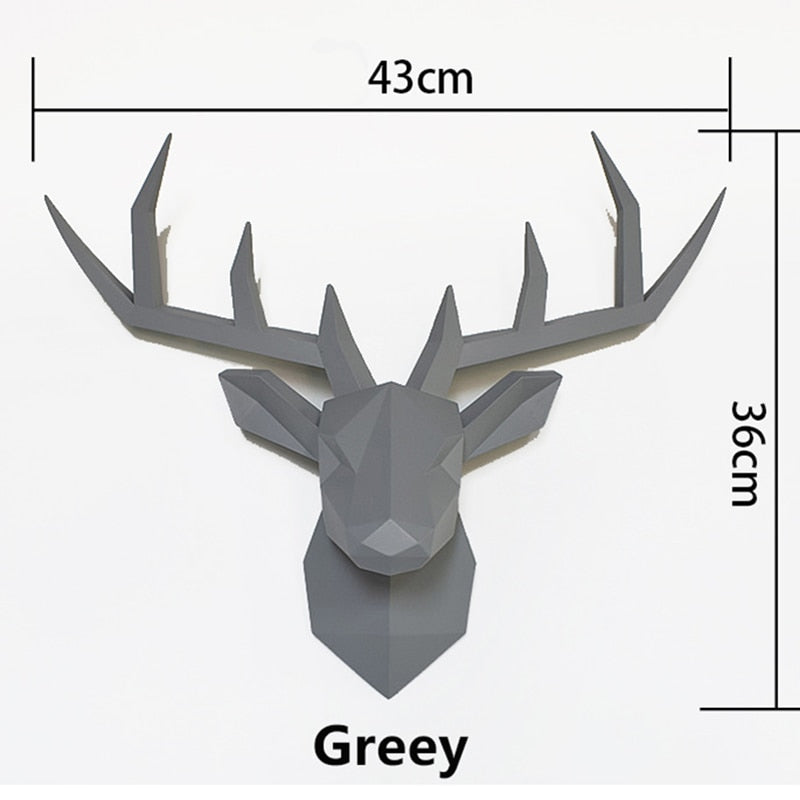 3D Deer Sculpture Head Wall Hanging Wall Decor