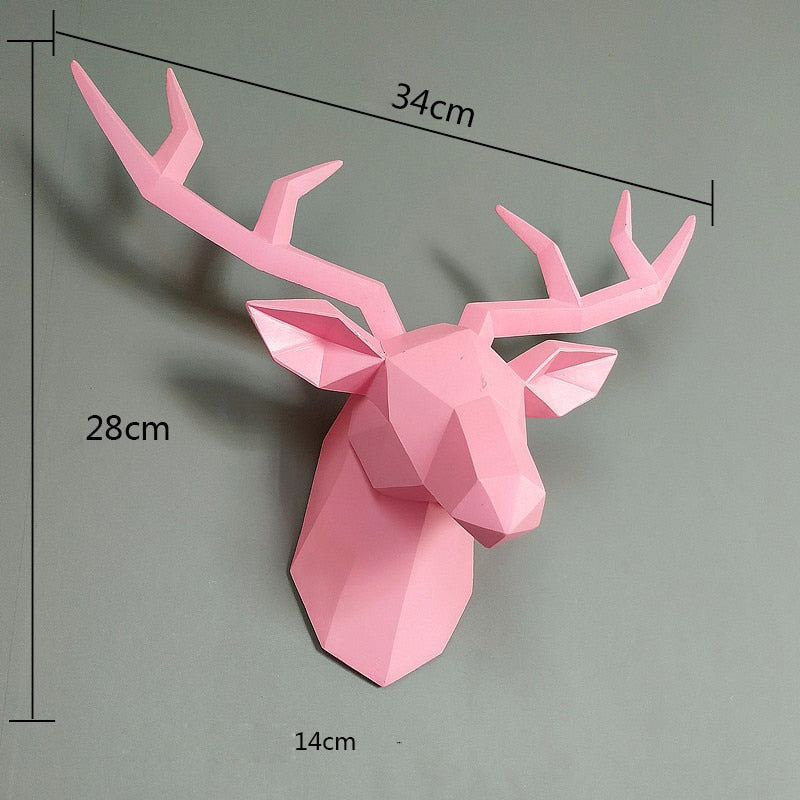 3D Deer Head Statue