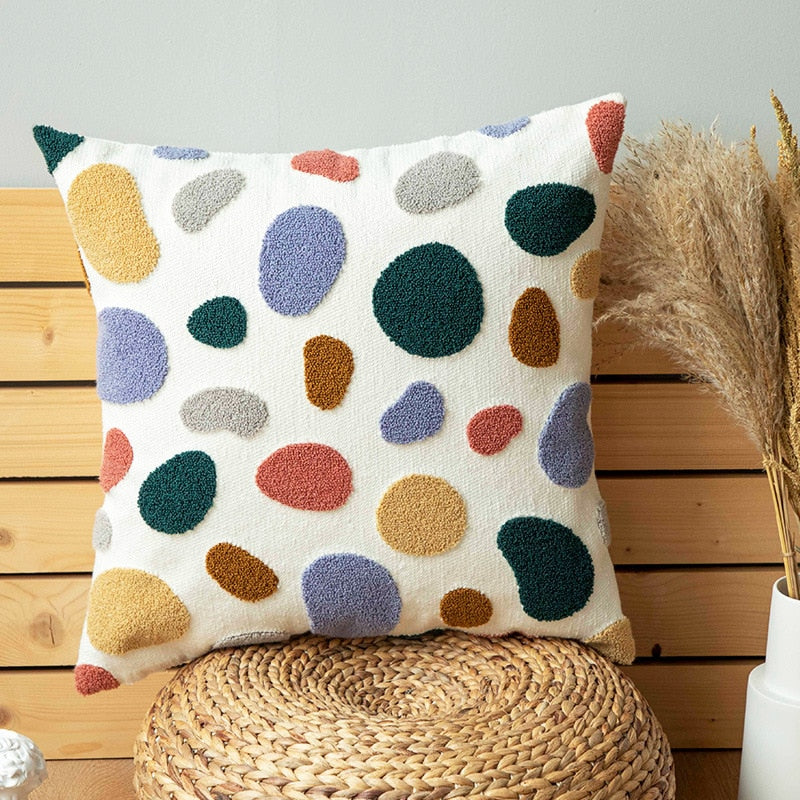 Cute Dots Embroidery Pillow Cushion Cover 45x45cm/30x50cm