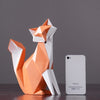 Geometric Orange Fox Figurine Statue