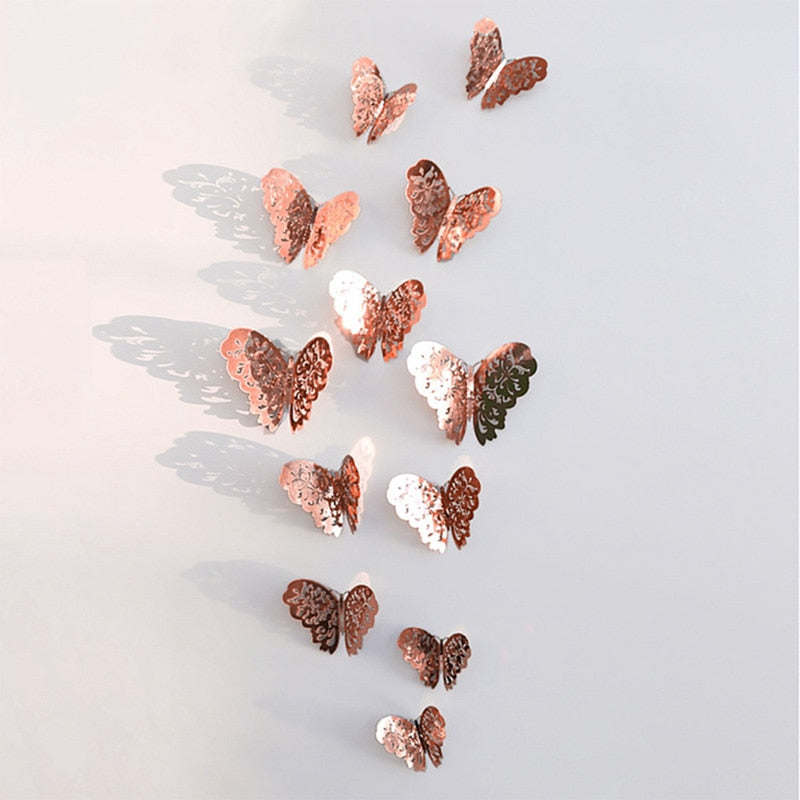 3D Hollow Butterfly Wall Decor (12 Pieces)