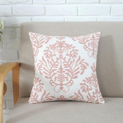 Emboridered Cushion Cover Grey Pink (45x45cm)