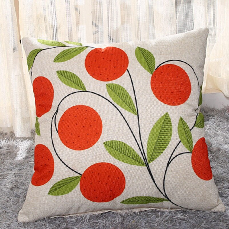 Love Happy tree printed linen pillow covers (45*45cm)