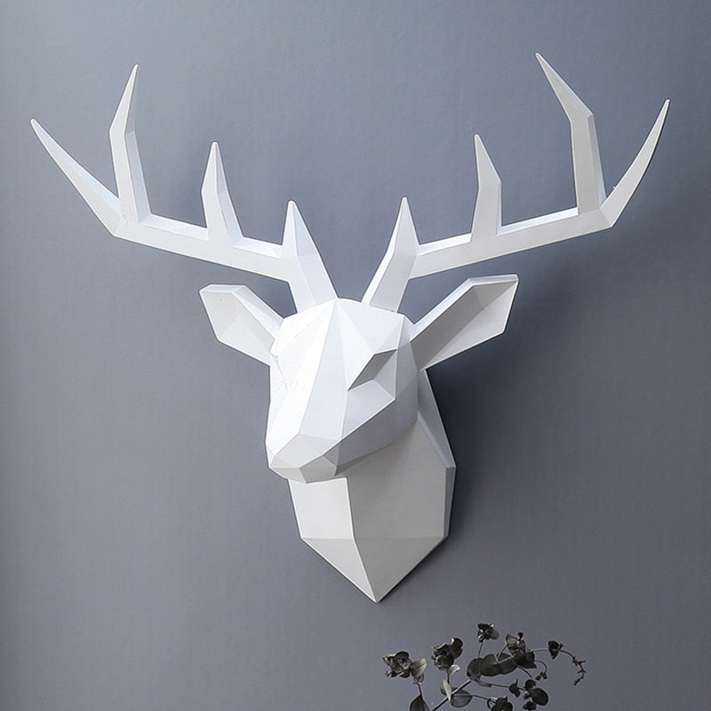 3D Deer Sculpture Head Wall Hanging Wall Decor