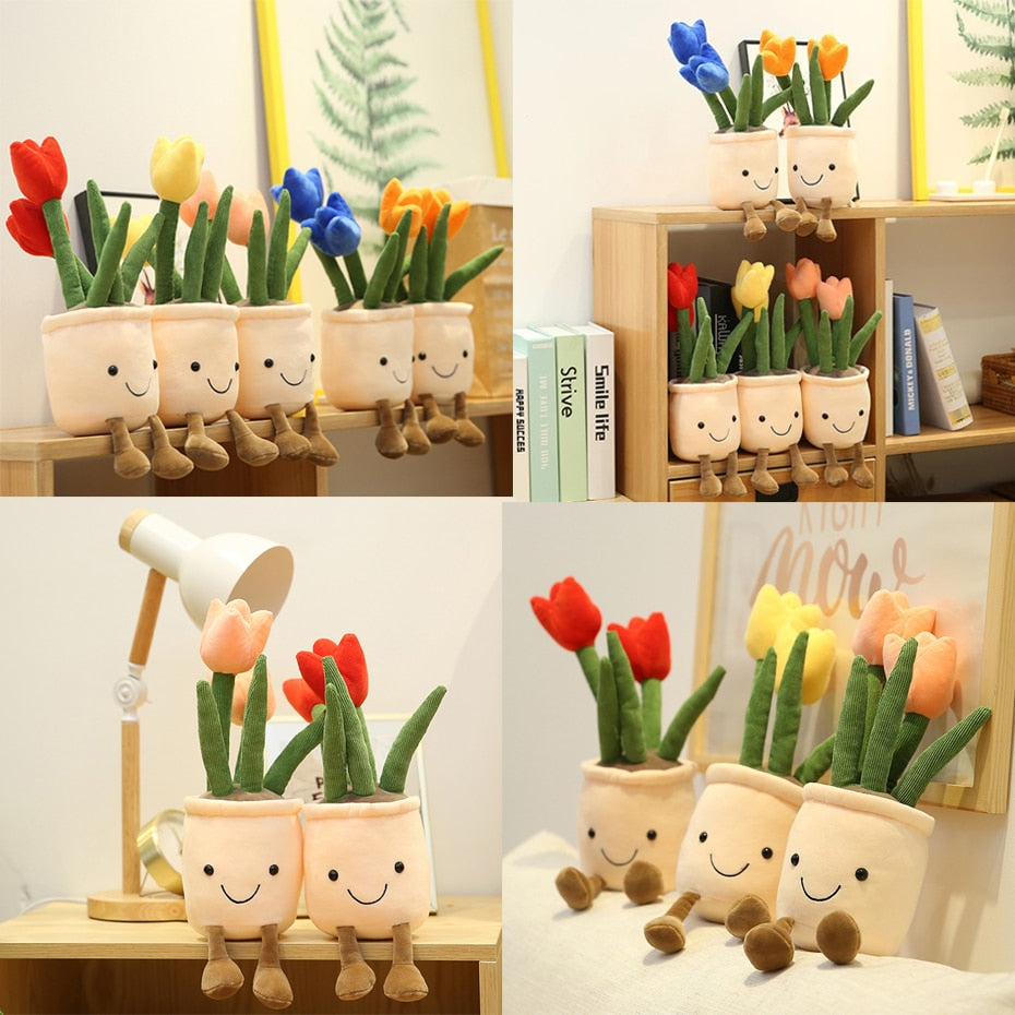 Pillow Soft Doll Tulip Plant Plush Room Decoration Flower (35 cm)