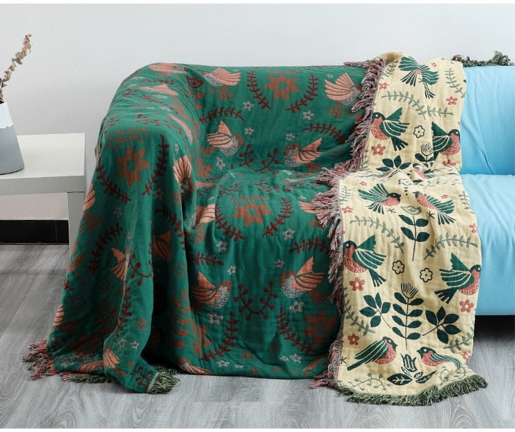 100% Cotton Gauze Bed Travel Breathable Throw Blanket