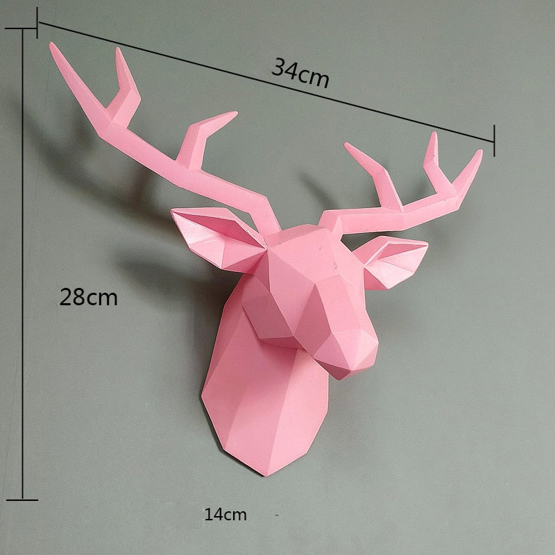 3D Deer Head Statue