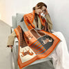 Horse Scarves Luxury Winter Cashmere Scarf  Blanket