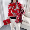 Horse Scarves Luxury Winter Cashmere Scarf  Blanket