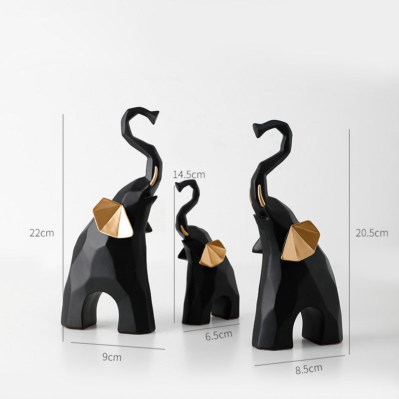 A Couple of Deer Ornaments 3pcs,  Elephant Statue,  Rabbit Figurine, Bonitas Figuras