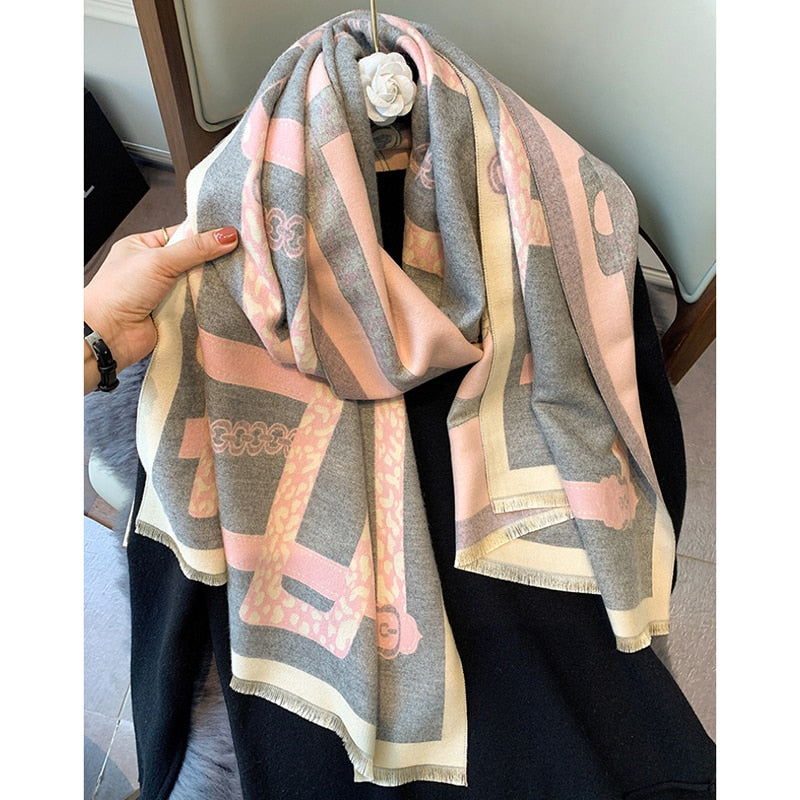 Horse Scarves Luxury Winter Cashmere Scarf  Blanket