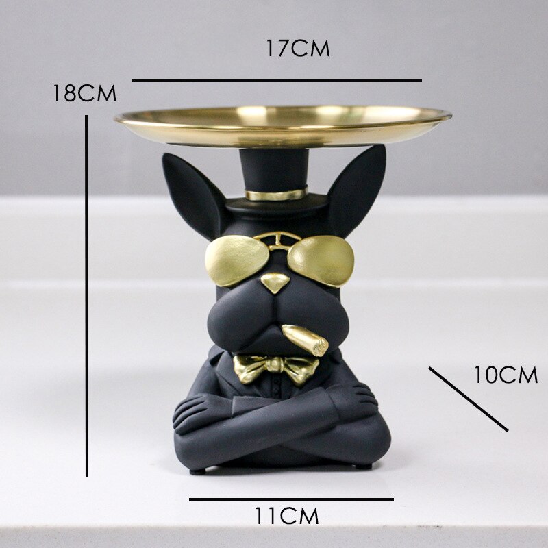 French Bulldog Tray Statue