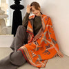 Horse Scarves Luxury Winter Cashmere Scarf  Blanket