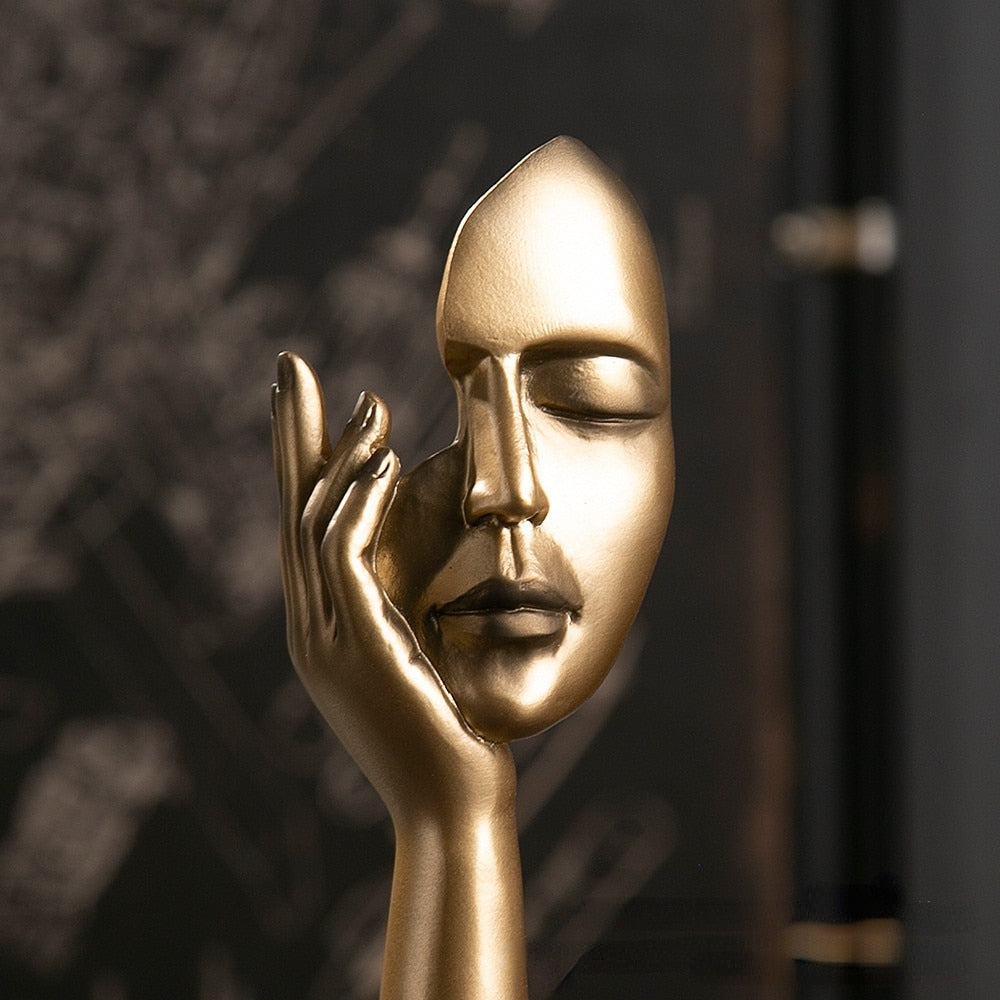 Statue Desktop Ornaments Sculpture Figurines Face Character