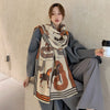 Horse Scarves Luxury Winter Cashmere Scarf  Blanket