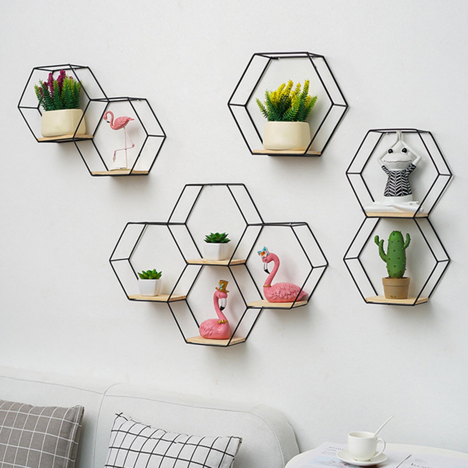 Wall Shelf Floating Shelves Wall Mounted Hexagon