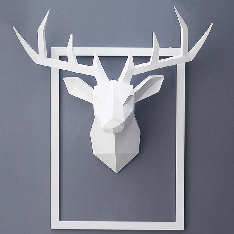 3D Deer Sculpture Head Wall Hanging Wall Decor