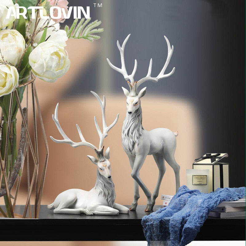 High End Deer Statue Reindeer Figurines